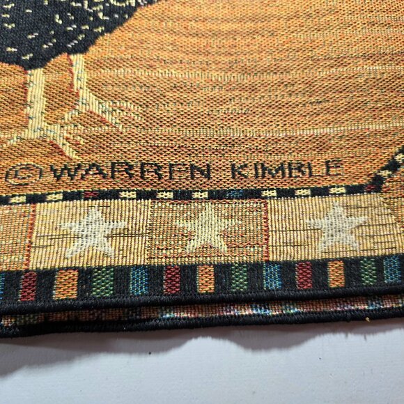 Rooster Tapestry Table Runner Warren Kimble Tassels country farmhouse kitchen - Picture 4 of 6
